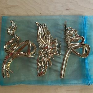 Gold Hair Claw Clips Set